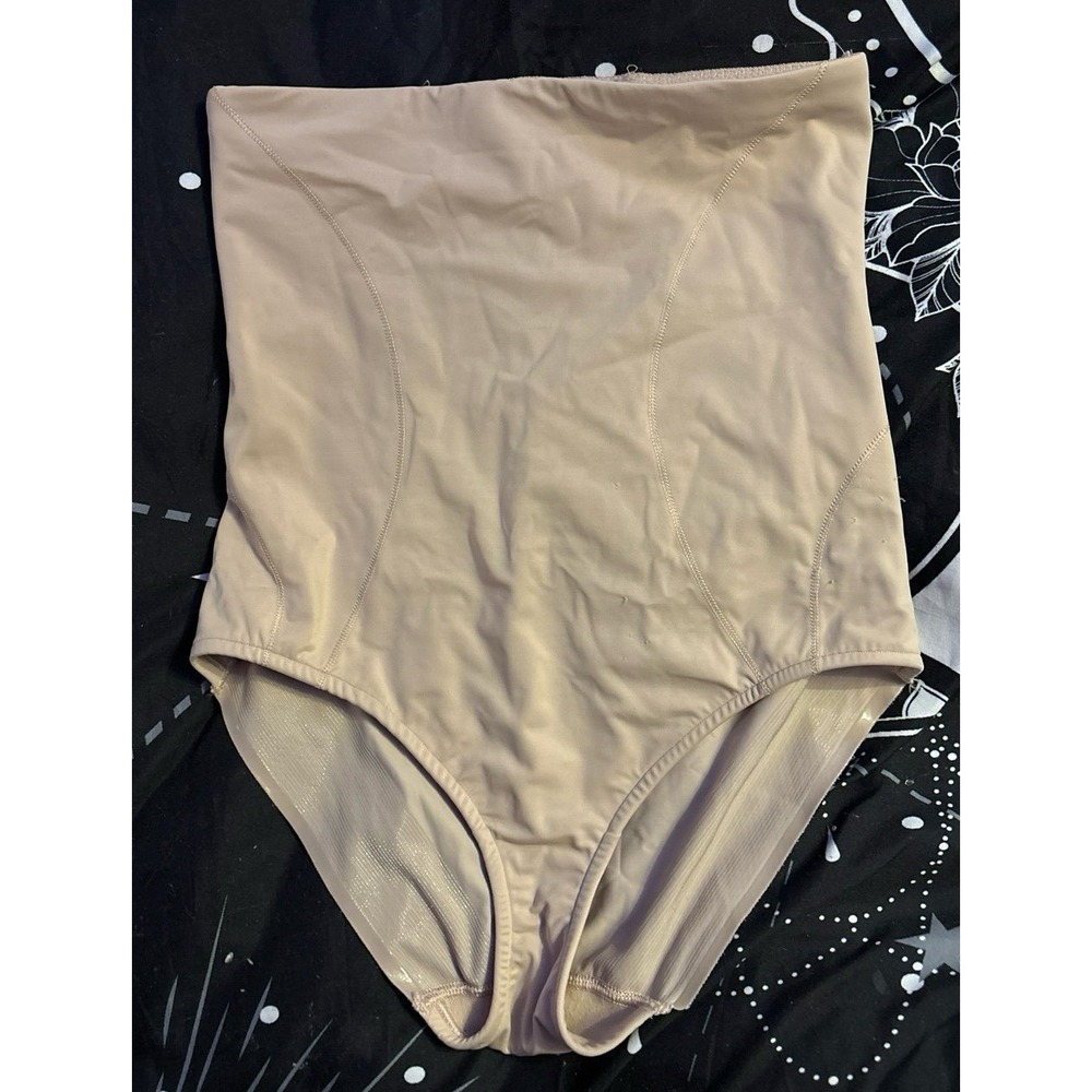 Naomi & Nicole Beige High Waist Extra Firm Tummy Control Shapewear Briefs, XL